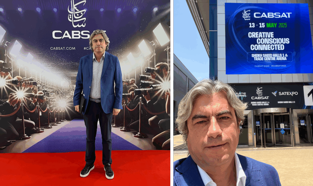 Jorge - co-founder of Magycal - at CABSAT entrance