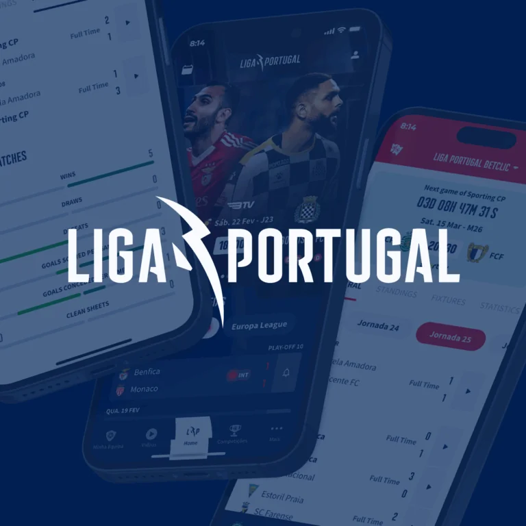 liga portugal logo with some mockups in the back